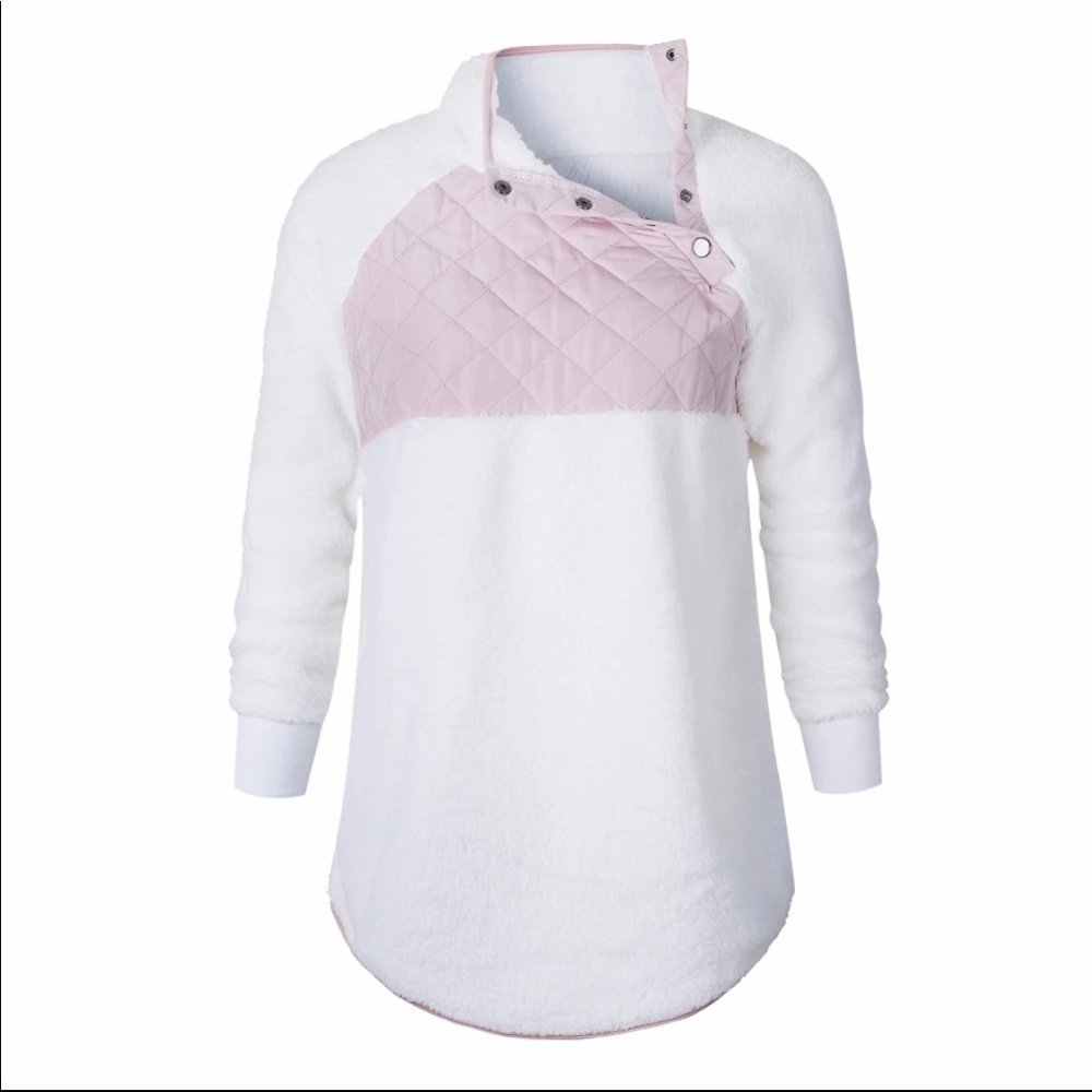 Boutique snap -T Sherpa Fleece Pullover Sweatshirt - Picture 2 of 7